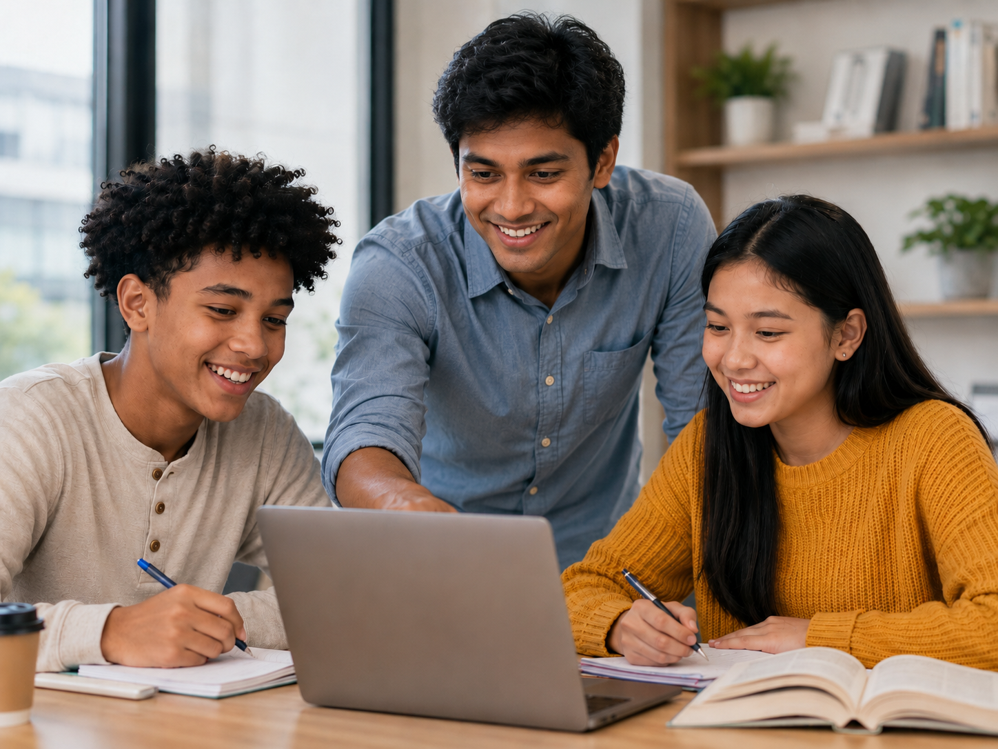 Students studying together in a small group